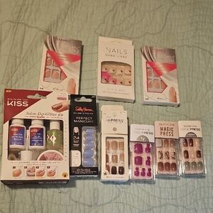 Kiss Glitter Dip Kit, Dashing Diva press on nails,  Bundle